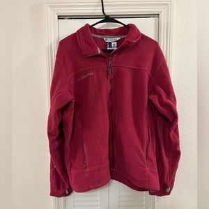 Columbia Women’s XL Extra Large Full Zip Fleece Sweatshirt Jacket Magenta